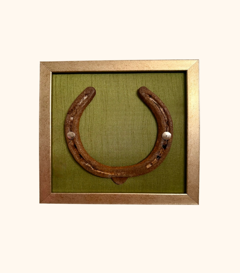 4 Kunstwerk Golden Fortune auf Seide (Olivgrün) – Bild 1