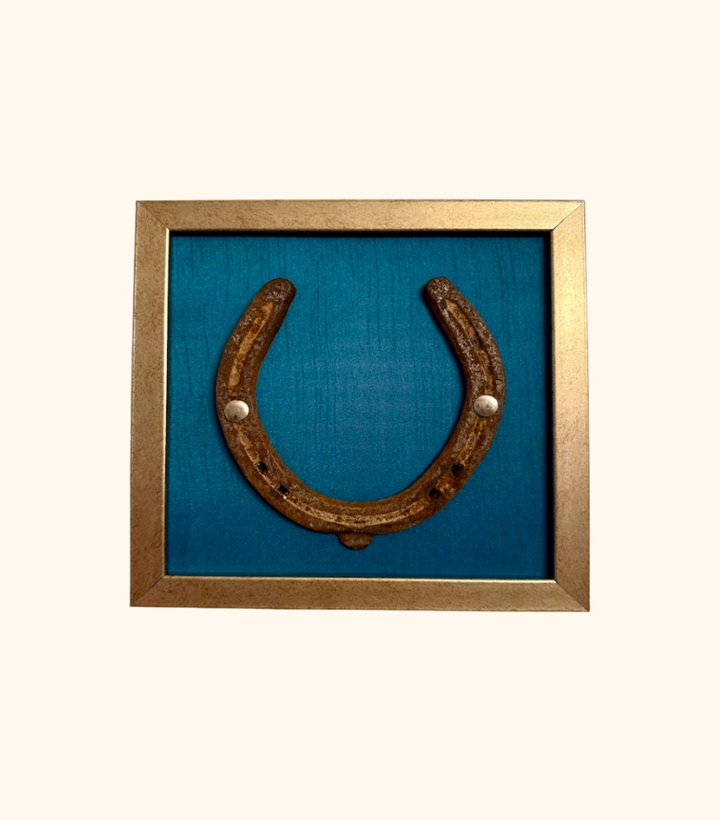 9 Kunstwerk Golden Fortune auf Seide (Blau) – Bild 1